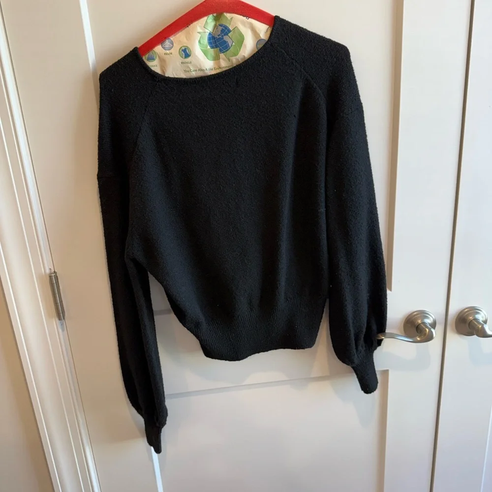 nuuds cozy knit wrap sweater - black - Picture 5 of 5